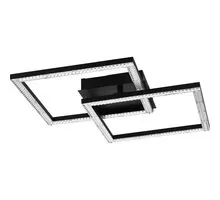 Plafoniera LED Eglo Lejias, 21W, negru, transparent