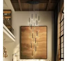 Pendul LED Schuller Varas, 125W, auriu, negru, dimabil, telecomanda