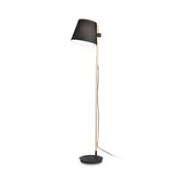 Lampadar Ideal Lux Axel, 1xE27, lemn natur, negru