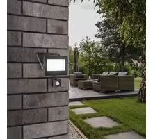 Aplica pentru exterior LED Rabalux Flood, 30W, negru, transparent, senzor