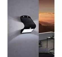 Aplica LED Eglo Lamozzo, 3.2W, negru-transparent, senzor crepuscular