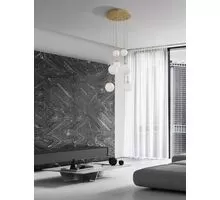 Pendul LED Nova Luce Hook, 52W, alb-auriu satinat