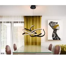 Pendul LED Schuller Ring, 43W, negru mat, cristale