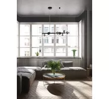 Pendul Nova Luce Odillia, 7xG9, negru mat-transparent