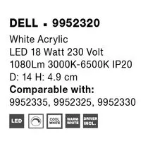 Accesorii - diverse LED Nova Luce Light source, 18W, alb opal, telecomanda