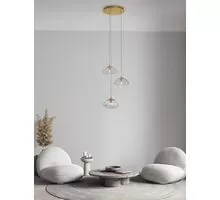 Pendul Nova Luce King, 3xG9, auriu antic-transparent