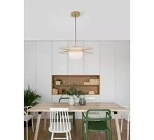 Pendul Nova Luce Ellery, 1xE27, auriu, opal