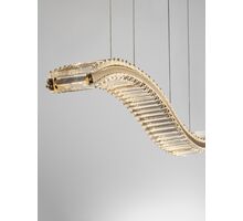 Pendul cristal LED Nova Luce Aurelia, 40W, 3500K, 3351 lumeni, L1000 mm, Hmax 1500 mm, auriu, dimabil Triac