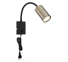 Aplica Globo Lighting Robby, 1xGU10, flexibil, alama antica - negru