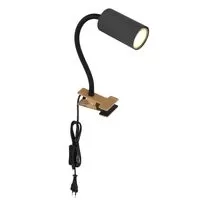 Lampa de birou Globo Lighting Robby, 1xGU10, flexibil, negru - lemn