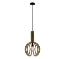 Pendul Eglo Velasco, 1xE27, rotund, lemn natur-negru