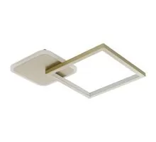 Plafoniera LED Eglo Gafares, 15W, alb-auriu, dimabil, telecomanda, patrat