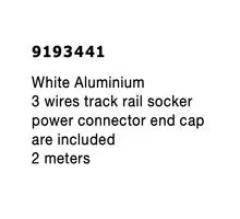 Sina cu capete incluse pentru proiectoare/corpuri de iluminat, 3 fire, Nova Luce Track Accessories, aplicata, 2m, alb