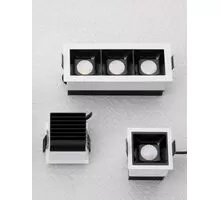 Spot fix LED Nova Luce Sorel, 14W, 3000K, L115, alb-negru, incastrat