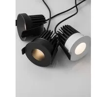 Spot fix LED Nova Luce Petit, 9W, negru nisipiu, incastrat, 9844018, IP42
