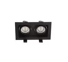 Spot mobil Nova Luce Cedi, 2xGU10, negru, incastrat