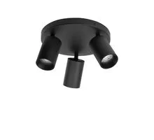 Plafoniera Nova Luce Tod, 3xGU10, negru nisipiu, rotund, IP20