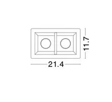 Spot fix Nova Luce Inset, 2xGU10, 214x117 mm, alb, incastrat, trimless