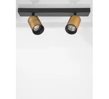 Plafoniera Nova Luce Inus, 2xGU10, auriu satinat-negru, IP20