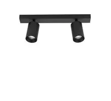 Plafoniera Nova Luce Tod, 2xGU10, negru nisipiu, liniar, IP20