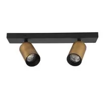 Plafoniera Nova Luce Inus, 2xGU10, auriu satinat-negru, IP20