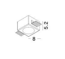 Spot fix Nova Luce Cosimo, 1xGU10, 80X80 mm, alb, incastrat, trimless