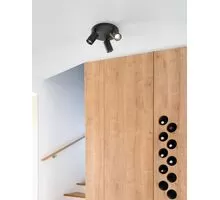 Plafoniera Nova Luce Tod, 3xGU10, negru nisipiu, rotund, IP20