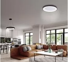 Plafoniera LED AZzardo Santana, 50W, negru nisipiu, dimabil, telecomanda