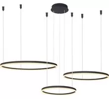 Pendul LED AZzardo Halo, 180W, negru, dimabil, CCT, telecomanda