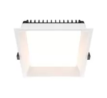 Spot fix LED Maytoni Okno, 24W, 3000K, incastrat, patrat, alb