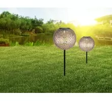 Lampa decorativa Globo Lighting Solar, tarus, D180, glob, 0.06W, argintiu, IP44