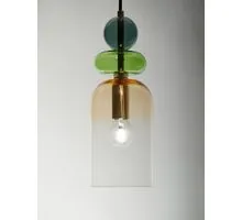 Pendul Nova Luce Murano, 1xE14, auriu-portocaliu-verde