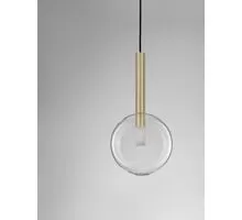 Pendul Nova Luce Amelia, 1xG9, abajur rotund, auriu