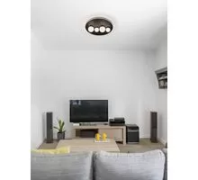 Plafoniera LED Nova Luce Velna, 63W, alb opal-negru, dimabil