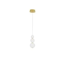 Pendul LED Nova Luce Flea, 11W, alb opal-auriu