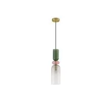 Pendul Nova Luce Murano, 1xE14, auriu-gri-roz-verde