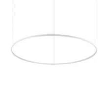 Pendul LED Ideal Lux Oracle Slim Round, 76W, alb, dimabil