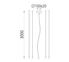 Kit suspendare ACB, D10 cm, H300 cm, alb, On-Off/Triac