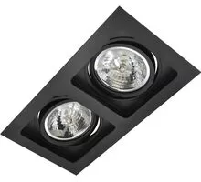 Spot mobil incastrat AZzardo Sisto 2, 2xGU10 tip ES111, negru, dreptunghi, IP20