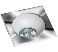 Spot fix incastrat AZzardo Hugo 1, 1xGU10, crom, patrat, IP20