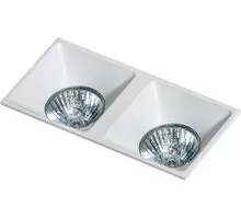 Spot fix incastrat AZzardo Pio 2, 2xGU10, alb, dreptunghi, IP20