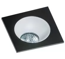 Spot fix incastrat AZzardo Hugo 1, 1xGU10, negru, patrat, IP20
