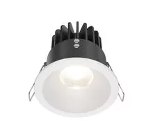 Spot fix LED Maytoni Zoom, 12W, 4000K, TRIAC, incastrat, anti-glare, alb