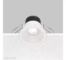 Spot fix LED Maytoni Zoom, 6W, 4000K, TRIAC, incastrat, anti-glare, alb