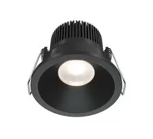 Spot fix LED Maytoni Zoom, 6W, 3000K, TRIAC, incastrat, anti-glare, negru