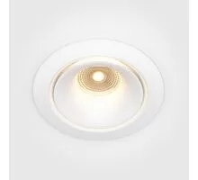 Spot fix LED Maytoni Yin, 12W, 3000K, TRIAC, incastrat, alb