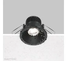 Spot fix LED Maytoni Zoom, 6W, 4000K, 670 lumeni, D60 mm, incastrat, negru, IP65