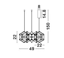 Pendul LED Nova Luce Nebula, 25W, negru