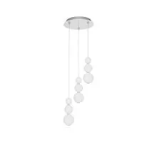 Pendul LED Nova Luce Perla, 23W, alb-crom, dimabil