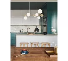 Pendul Nova Luce Odillia, 7xG9, alb, auriu